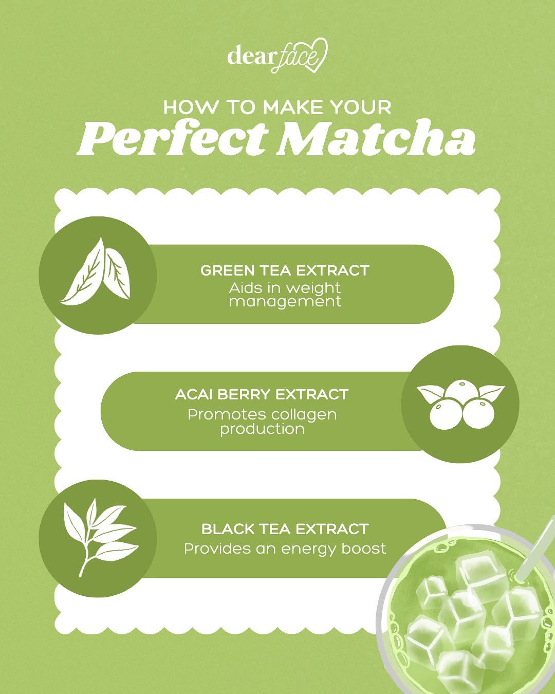 Dear Face Beauty Milk Matcha 10 sachets per pouch