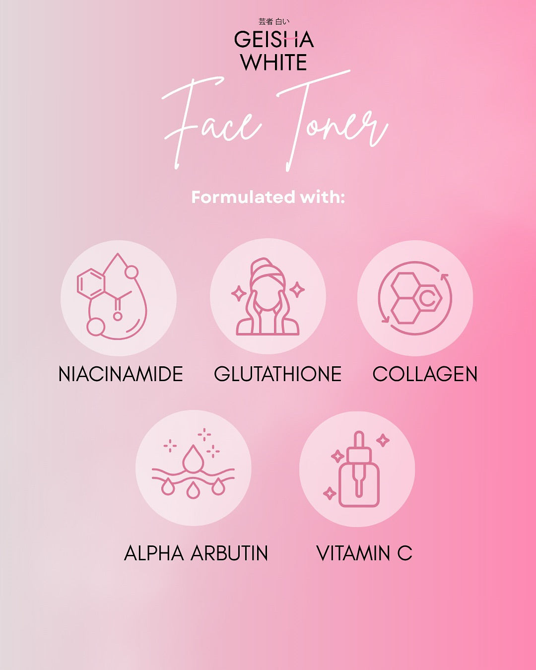 Natasha Geisha White Bright and Balance Face Toner 100ml for Skincare Routine