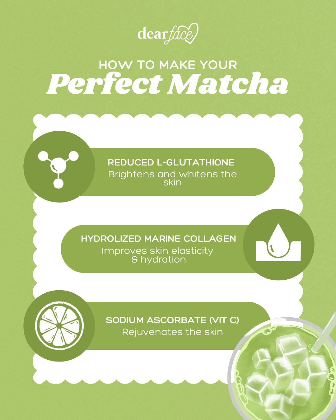 Dear Face Beauty Milk Matcha 10 sachets per pouch