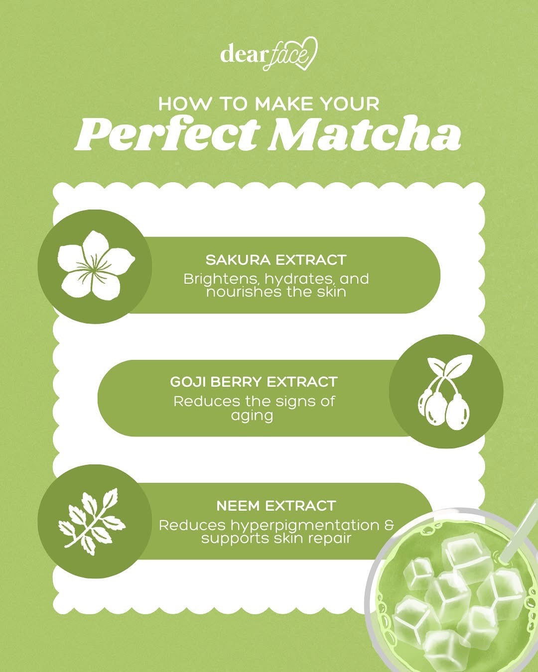 Dear Face Beauty Milk Matcha 10 sachets per pouch