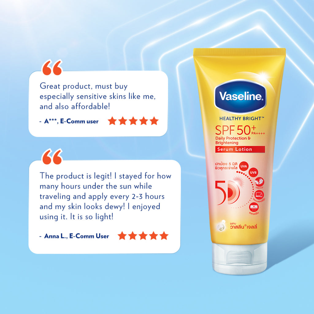 Vaseline SPF 50+ PA++++ Daily Protection & Brightening Serum Lotion
