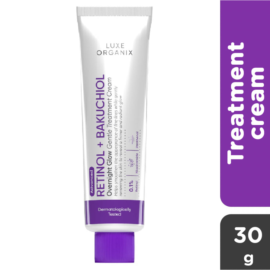Luxe Organix Retinol + Bakuchiol Overnight Glow Gentle Treatment Cream 30g