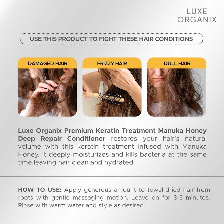 Luxe Organix Premium Keratin Manuka Honey Conditioner 250ml