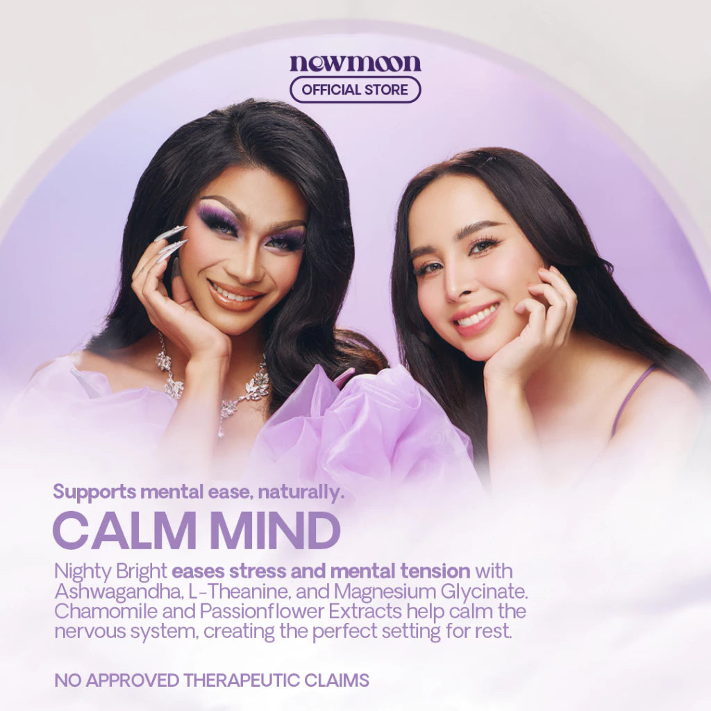 NEW MOON Nighty Bright Ashwagandha 500mg 60 CAPSULE with Hydrolized Marine Collagen