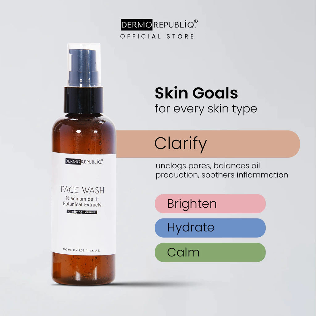 Dermorepubliq Clarifying Gentle Face Wash Niacinamide + Botanical Extracts - 100mL