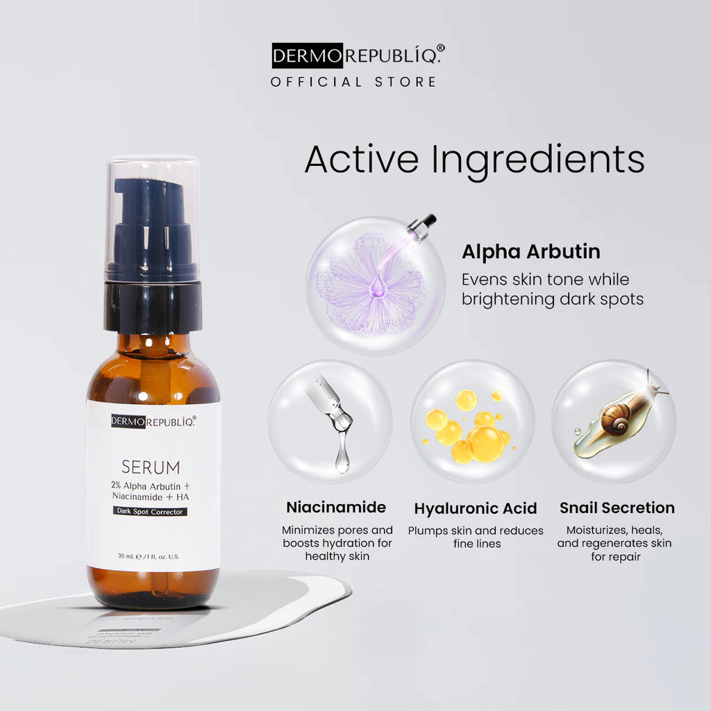 Dermorepubliq 2% Alpha Arbutin + Niacinamide + HA Dark Spot Corrector Serum