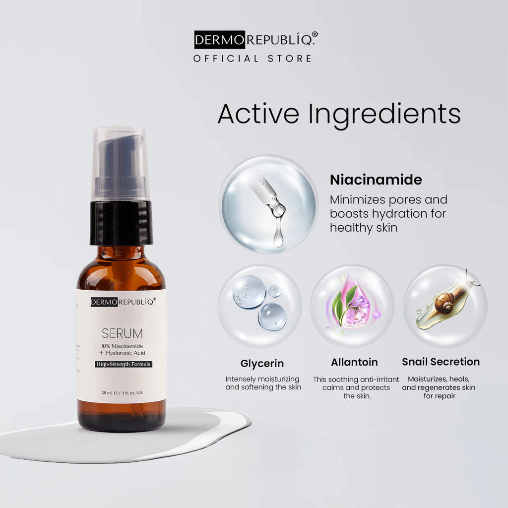 Dermorepubliq 10% Niacinamide + Hyaluronic High-Strength Formula Serum 30mL