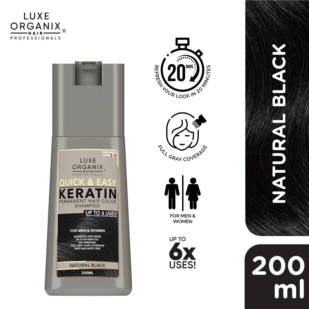 Luxe Organix Hair Color Shampoo Natural Black 200ml