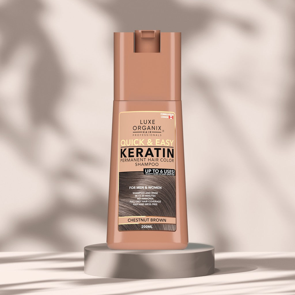 Luxe Organix Hair Color Shampoo Chestnut Brown 200ML