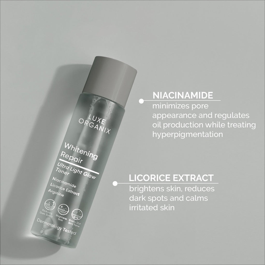 Luxe Organix Whitening Repair Essence Toner Niacinamide Licorice Extract 150ml