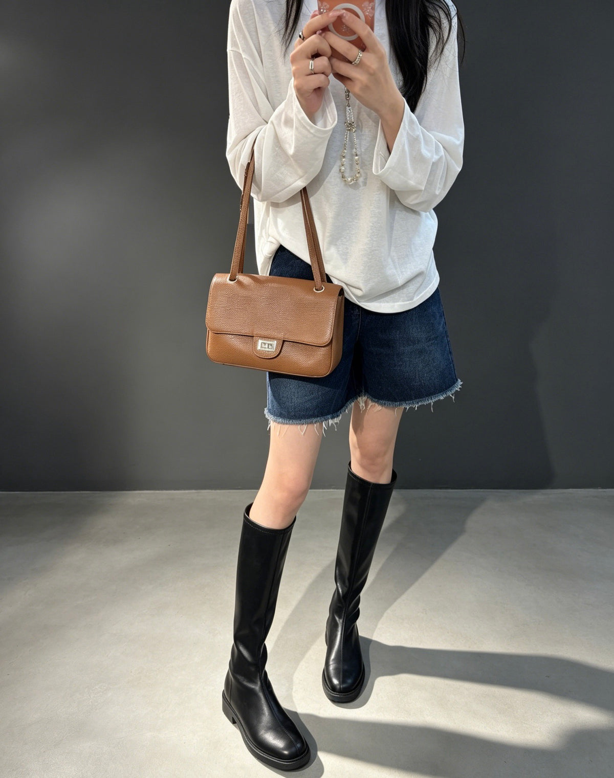 Preorder 2 weeks - Genuine Leather Flap Bag - small