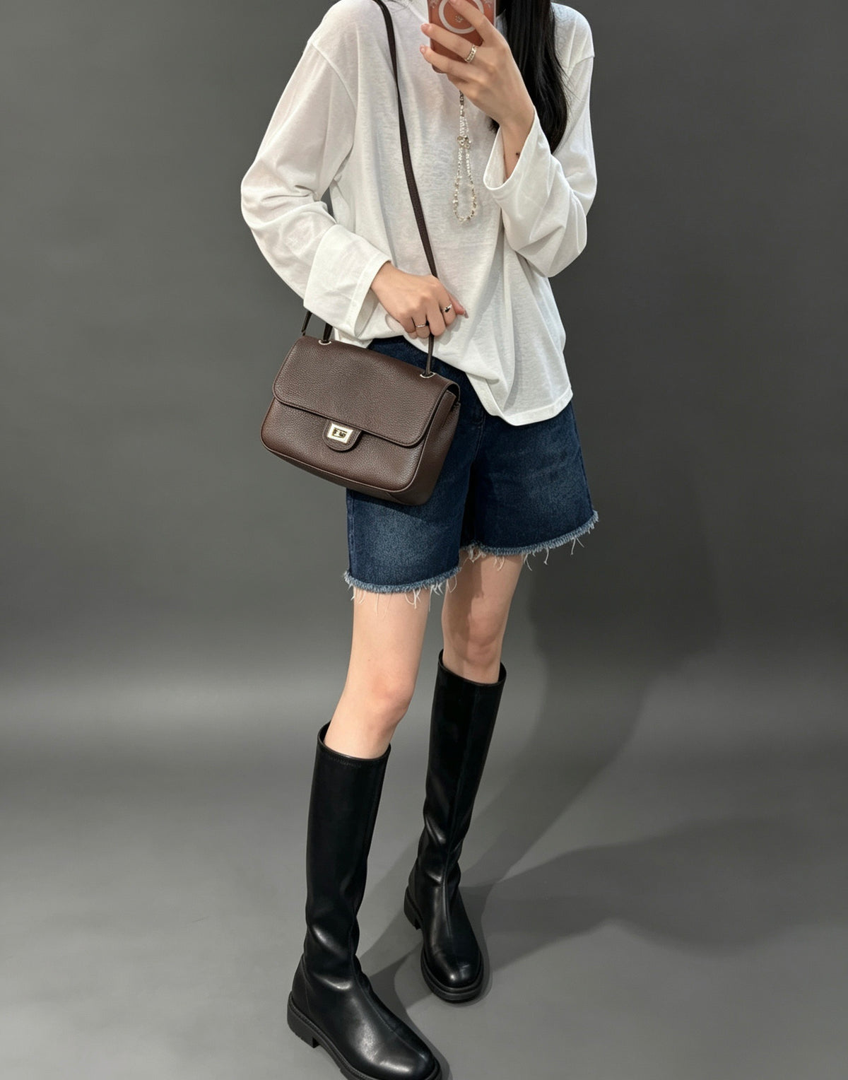 Preorder 2 weeks - Genuine Leather Flap Bag - small