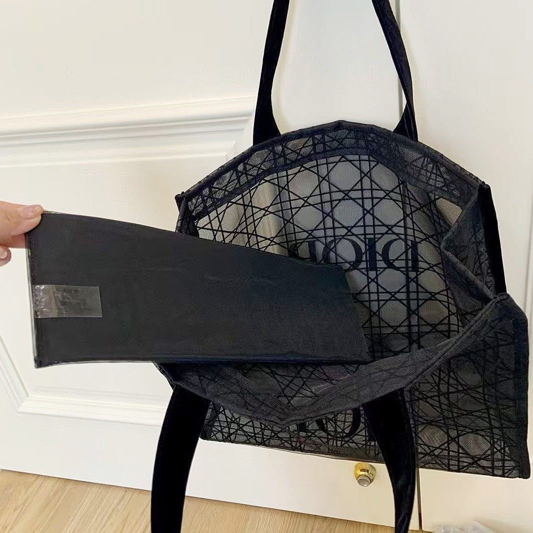 Onhand and Ready to Ship - Dior Black Mesh Tote - GWP