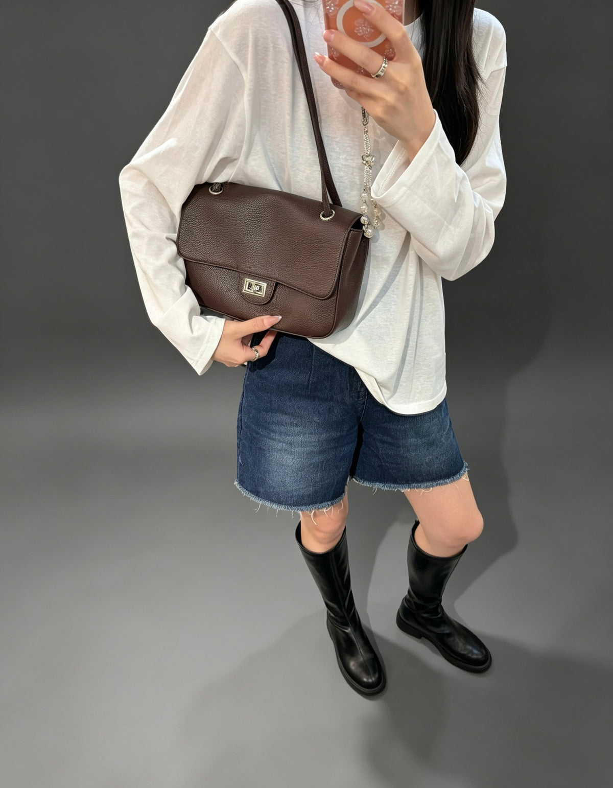 Preorder 2 weeks - Genuine Leather Flap Bag - small