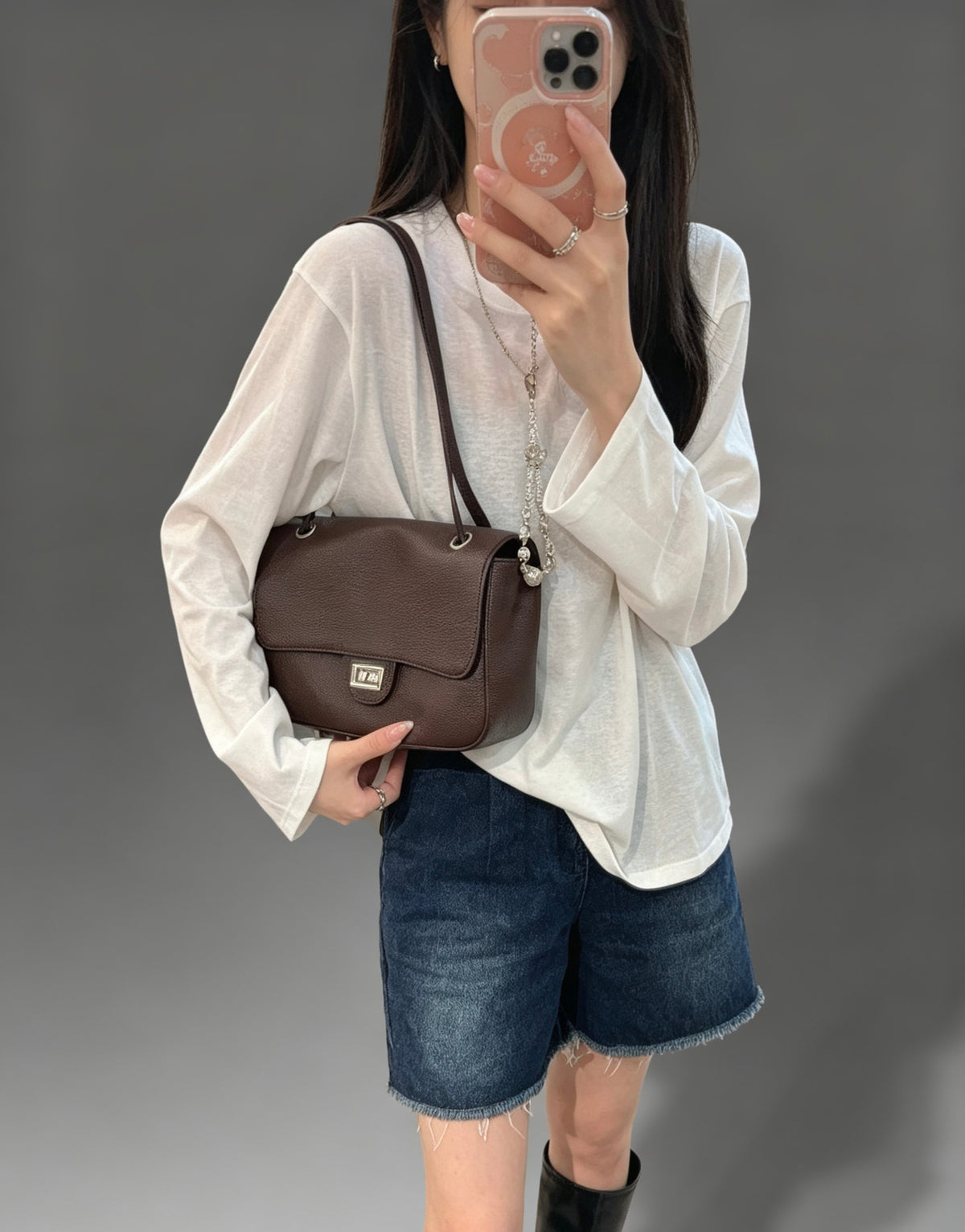 Preorder 2 weeks - Genuine Leather Flap Bag - small