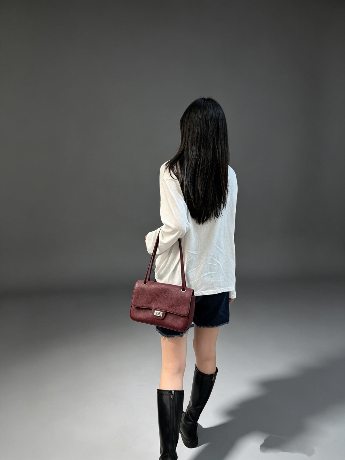 Preorder 2 weeks - Genuine Leather Flap Bag - small