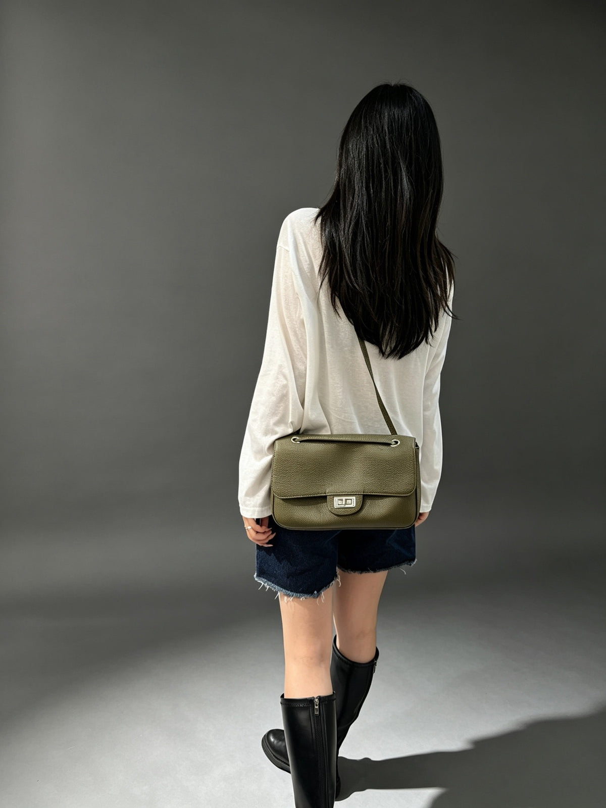 Preorder 2 weeks - Genuine Leather Flap Bag - small