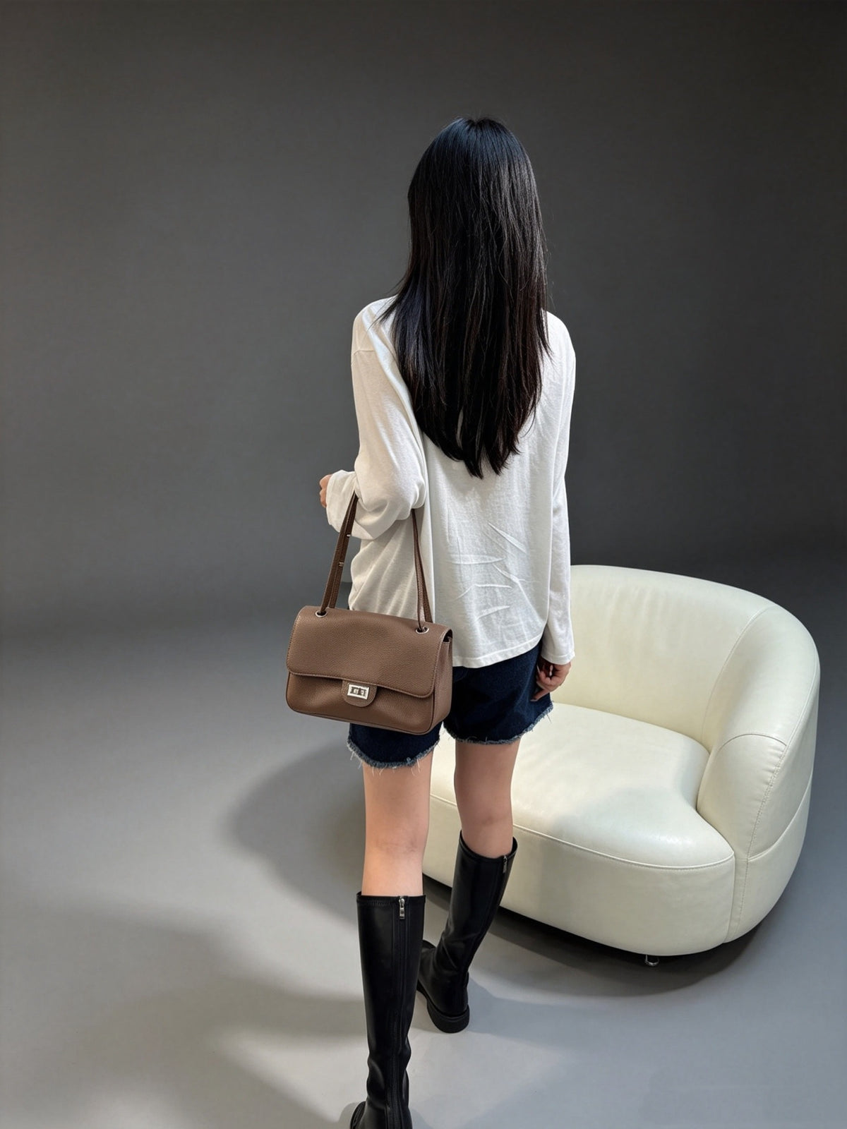 Preorder 2 weeks - Genuine Leather Flap Bag - small