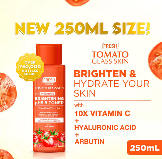 Fresh Skinlab Tomato Glass Skin 3 in 1 Vitamin C Brightening Toner (Bigger size - 250ml)