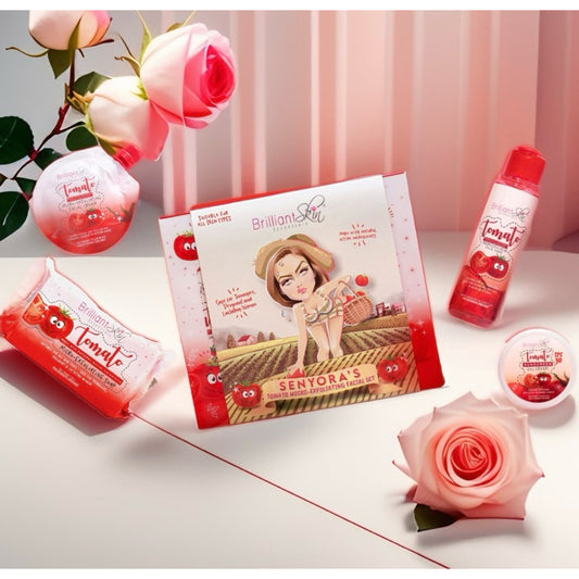 BRILLIANT SKIN Tomato Facial Set Original (Safe for Teens, Breastfeeding Moms, Pregnant Women)