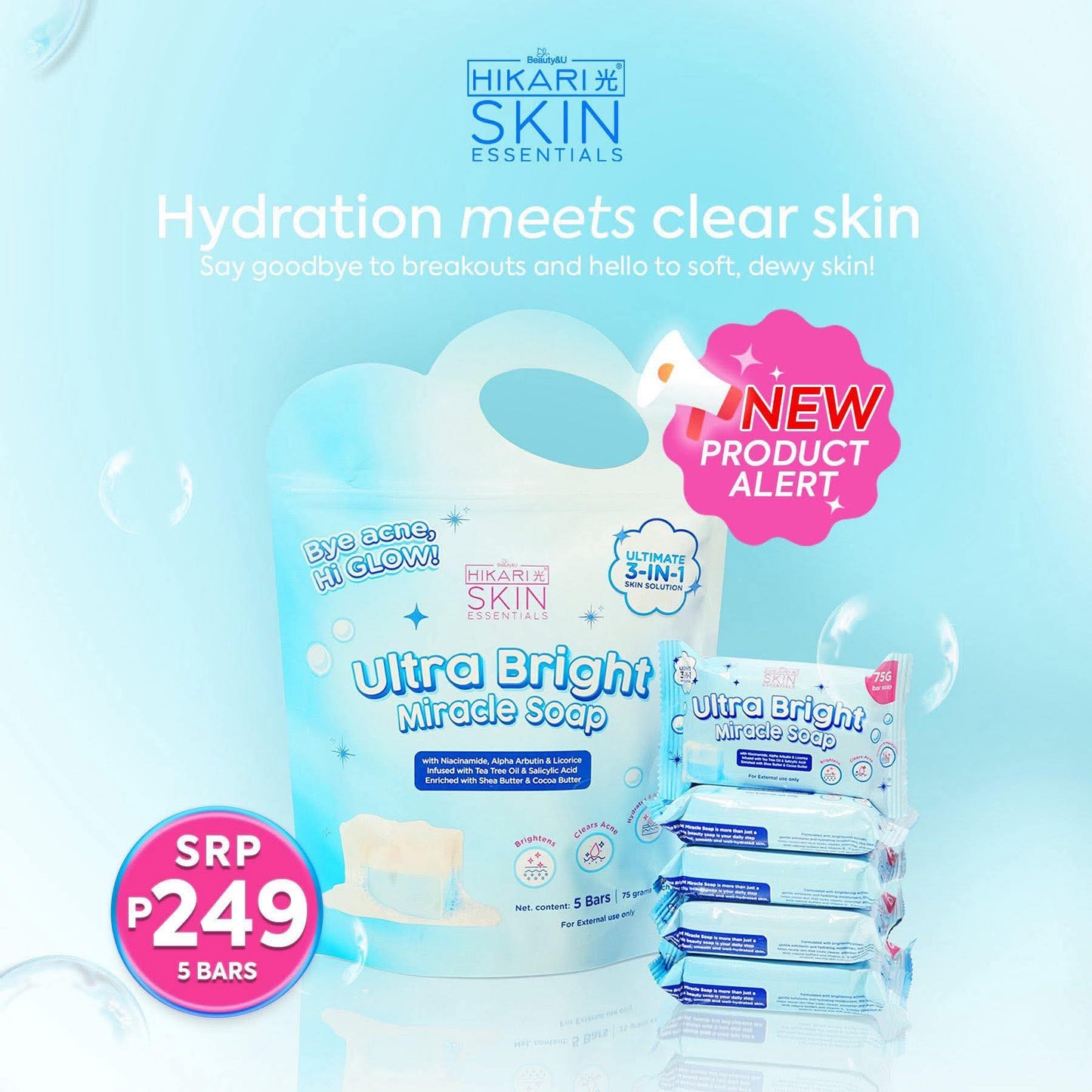 Hikari Skin Essentials UltraBright Miracle Soap 5 soap per pouch