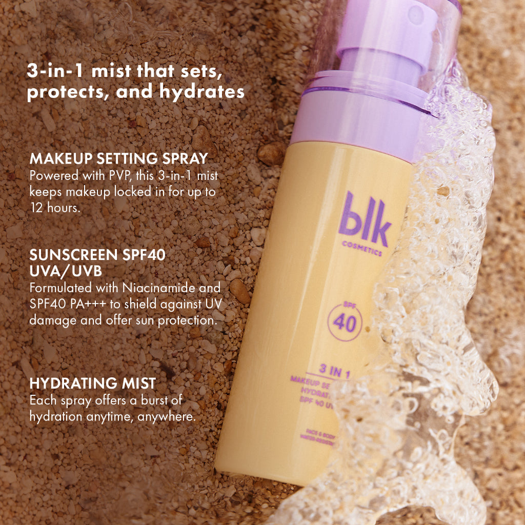BLK Cosmetics Fresh 3in1 Makeup Setting Spray & Hydrating Mist SPF 40 UVA/UVB