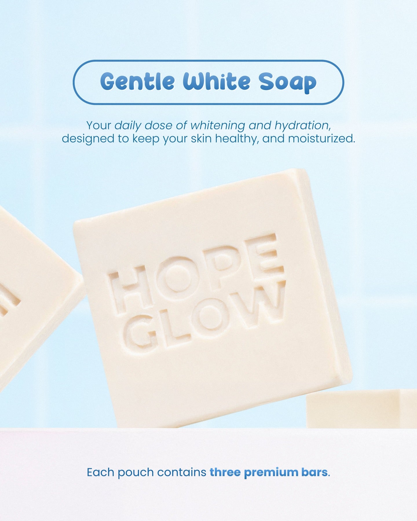 Luna Aura Hope Glow Gentle White Soap - 3 soap per pouch