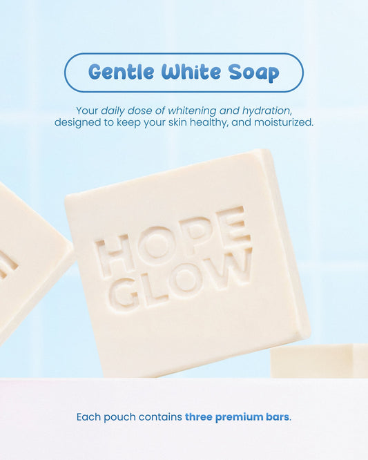 Luna Aura Hope Glow Gentle White Soap - 3 soap per pouch