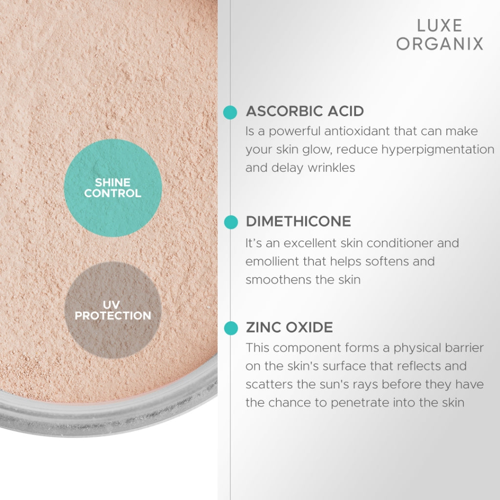 Luxe Organix 24H Zero Sebum Instant Pore Blurring Weightless Matte Powder SPF 50 PA++++ Natural | Translucent 15g