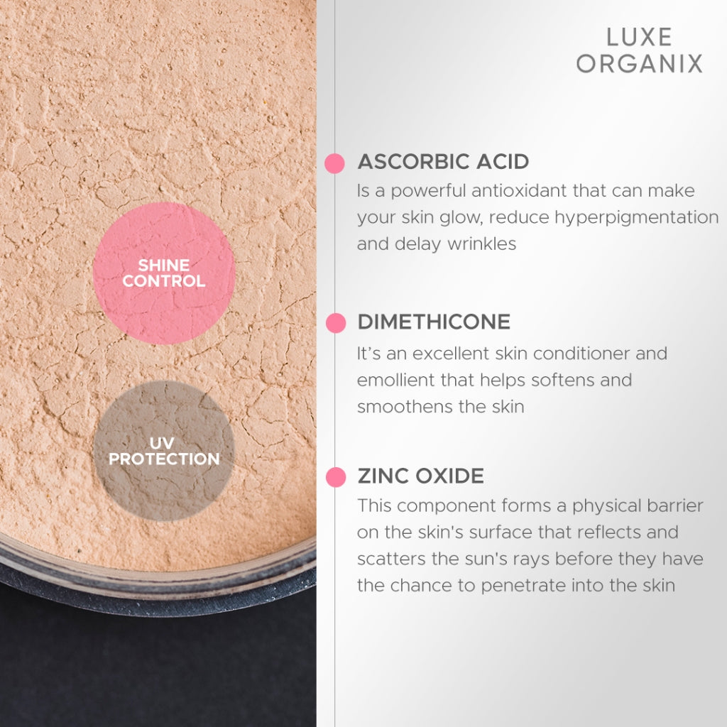 Luxe Organix 24H Zero Sebum Instant Pore Blurring Weightless Matte Powder SPF 50 PA++++ Natural | Translucent 15g