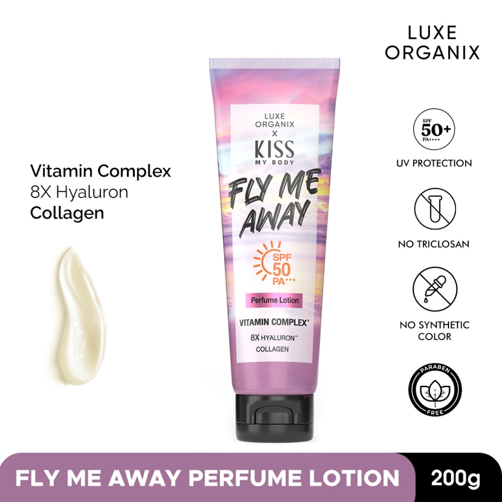 Luxe Organix X Kiss My Body, Fly Me Away, Sweetie, Love Story Perfume Lotion SPF 50 PA+++ 200g