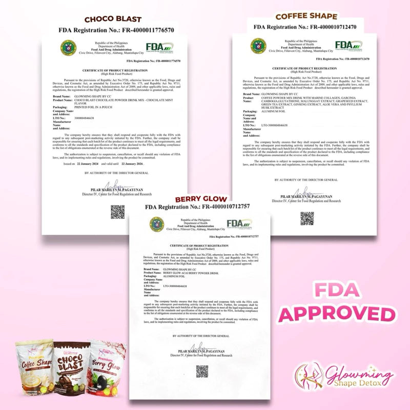 Glowming Shape Detox Premium Berry Glow / Premium Coffee Shape / Choco blast / Mango / Matcha