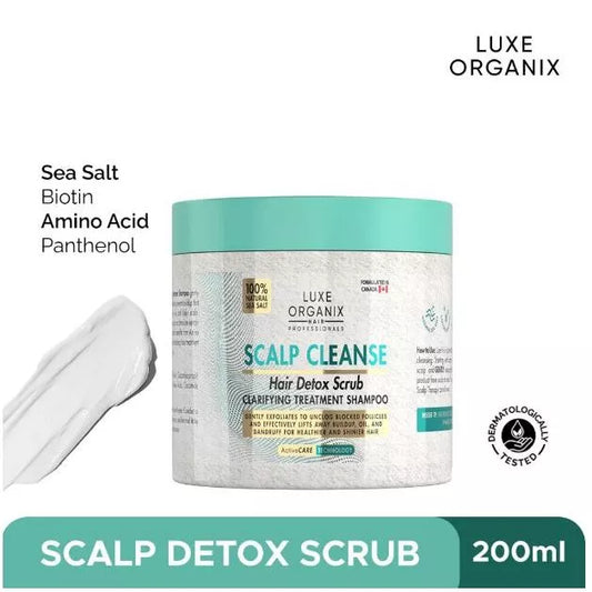 Luxe Organix Scalp Cleanse Hair Detox Scrub Clarifying Treatment Shampoo 220g