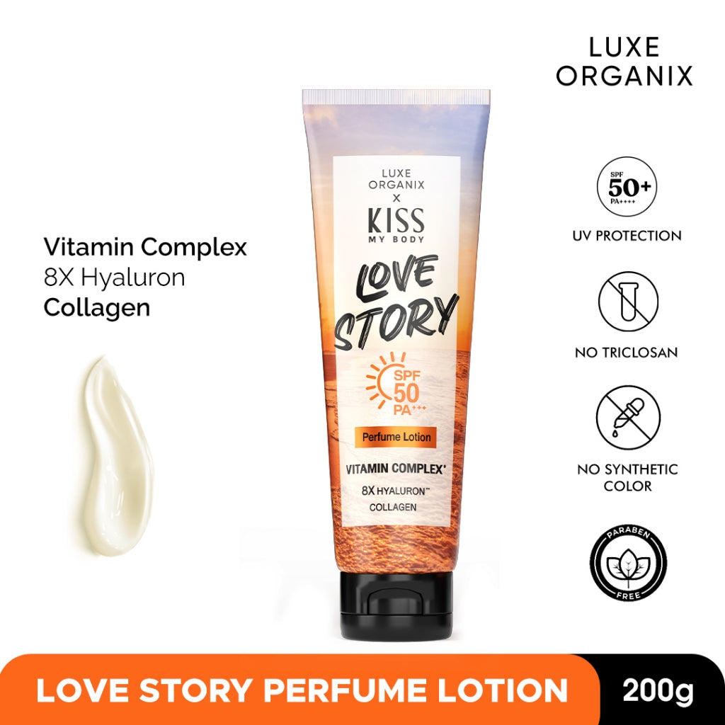 Luxe Organix X Kiss My Body, Fly Me Away, Sweetie, Love Story Perfume Lotion SPF 50 PA+++ 200g