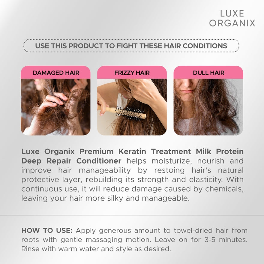 Luxe Organix Premium Keratin Treatment Argan Oil Conditioner 250ml