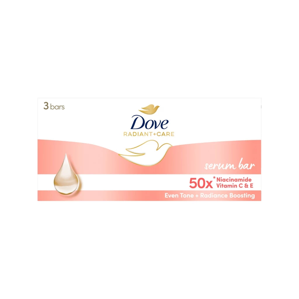 [BUNDLE OF 3] Dove Radiant + Care Serum Bar Niacinamide and Vitamin C&E 90g