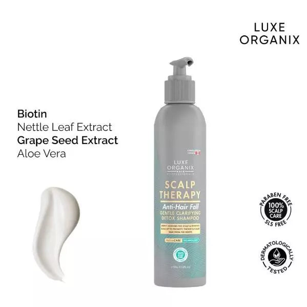 LUXE ORGANIX Scalp Therapy Anti-Hair Fall Gentle Clarifying Detox Shampoo 270 ml