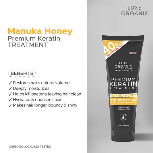 Luxe Organix Premium Keratin Manuka Honey Conditioner 250ml