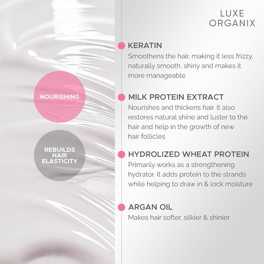 Luxe Organix Premium Keratin Treatment Argan Oil Conditioner 250ml