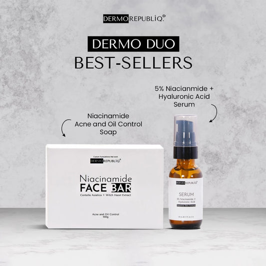 Dermorepubliq Dermo Duo - Best-Sellers (5% Niacinamide + HA Serum, Niacinamide Acne and Oil Control)