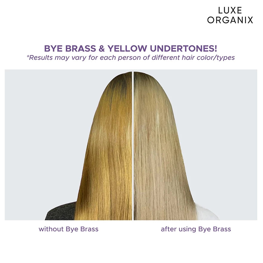 Luxe Organix Bye Brass Purple Shampoo 270ml color toning