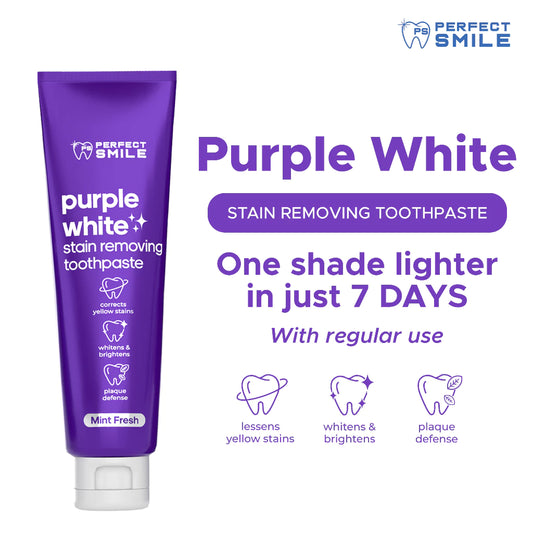 Perfect Smile Purple White Stain Removing Toothpaste 100ml Value Pack 2pcs