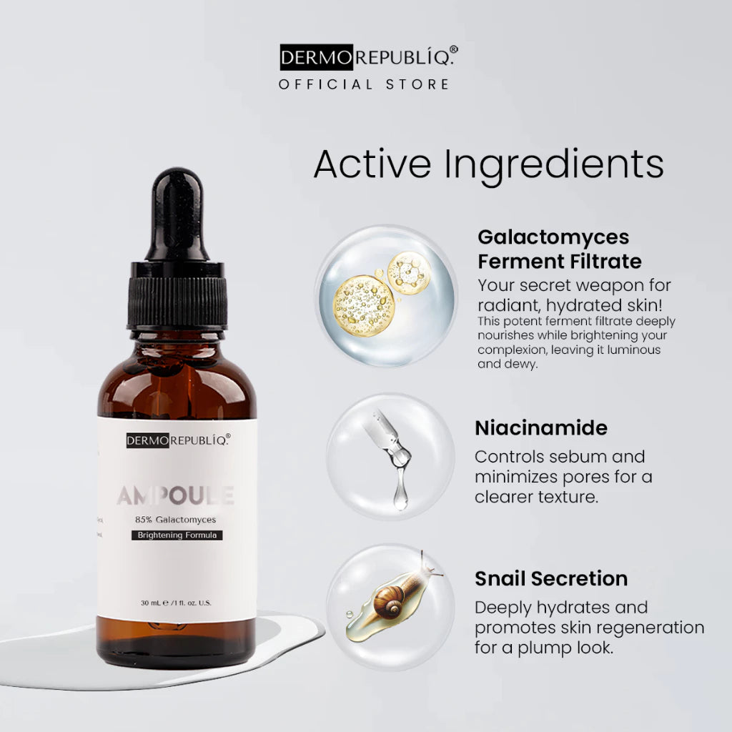 Dermorepubliq 85% Galactomyces Ampoule for Brightening - 30 mL