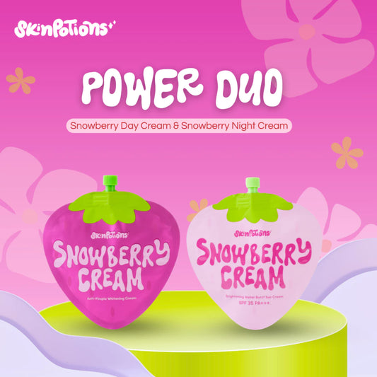 (AM-PM GLOW) SkinPotions Snowberry Day Cream + Snowberry Night Cream