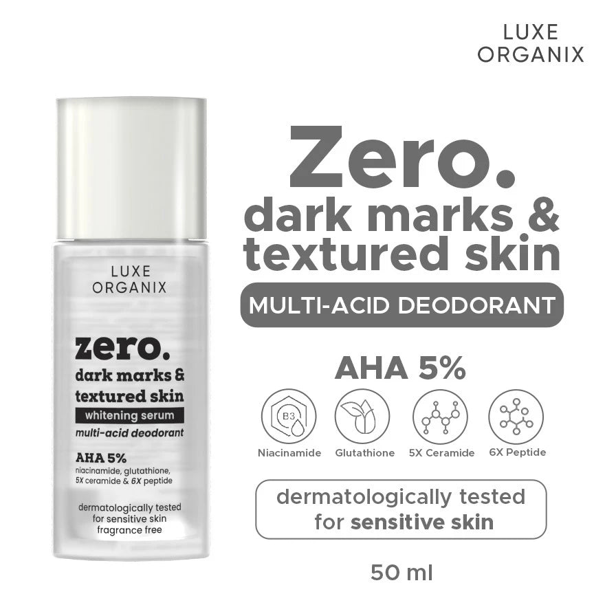LUXE ORGANIX Zero Dark Marks & Textured Skin Whitening Multi-acid Serum Deodorant