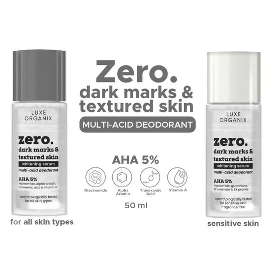 LUXE ORGANIX Zero Dark Marks & Textured Skin Whitening Multi-acid Serum Deodorant