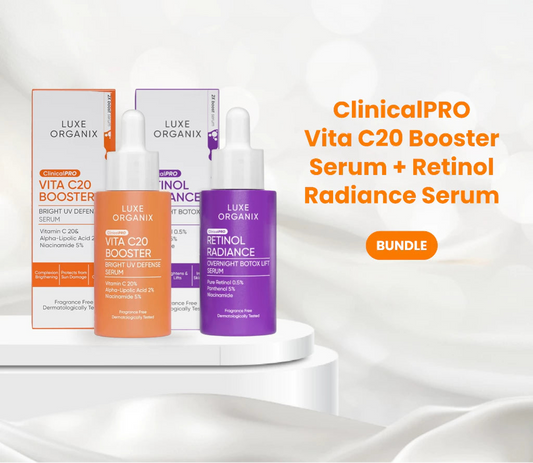 ClinicalPRO Vita C20 Booster Serum + Retinol Radiance Overnight Botox Serum Bundle