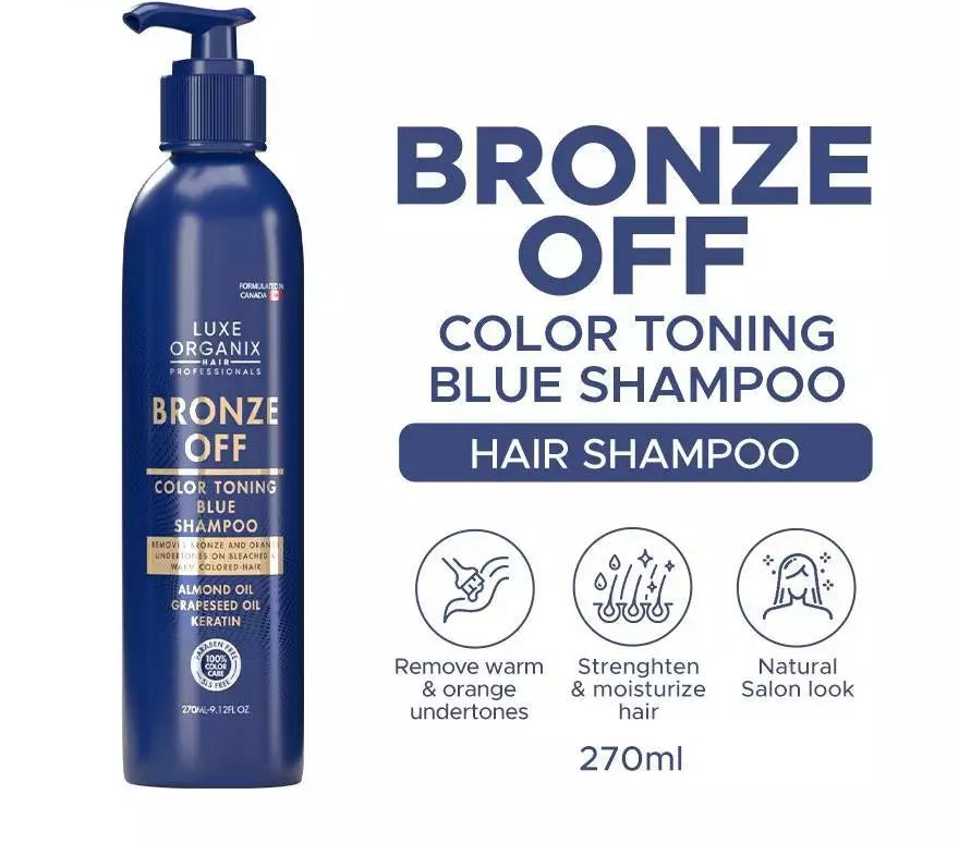 Luxe Organix Bronze Off Blue Color Toning Shampoo with Keratin 270ml