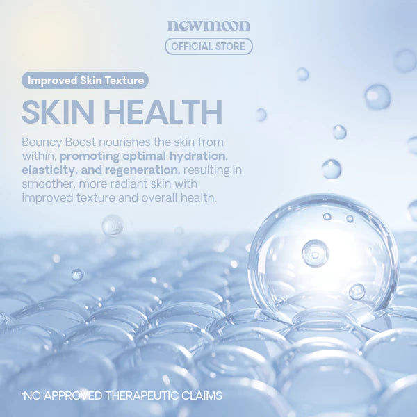 New Moon Bouncy Boost Collagen + Biotin 500mg 60 CAPSULE with Hydrolyzed Marine Collagen, Biotin