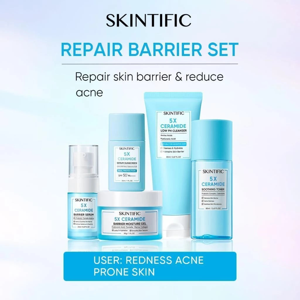 Skintific 5X Ceramide Facial Moisturizer for Oily Skin Care Collagen Niacinamide Acne Cream 30g